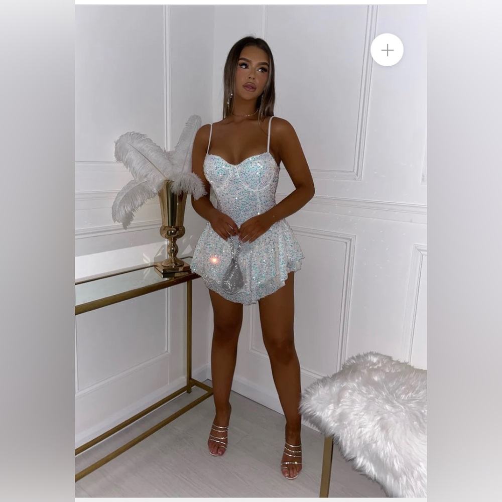 White sequence dress